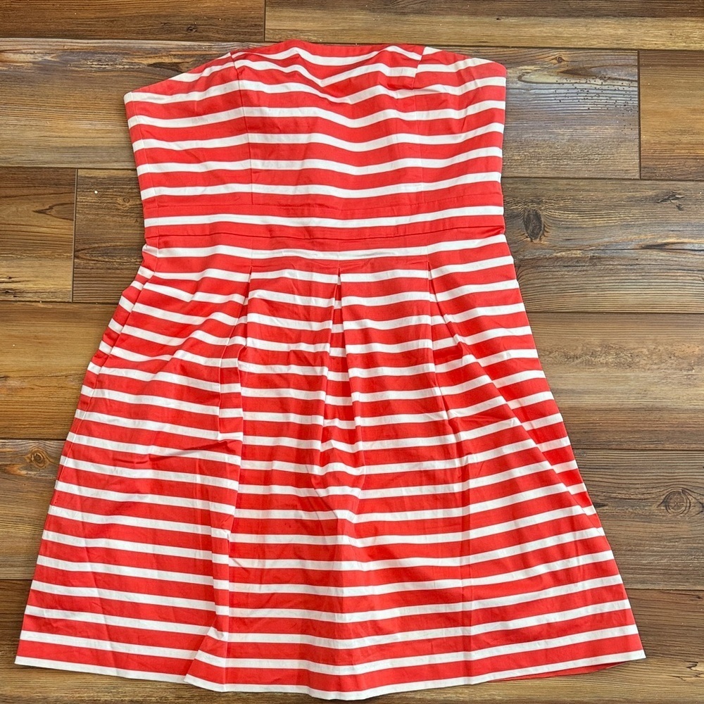 GAP Red and White Striped Strapless Dress w/Pockets